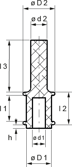 INtherm® Einziehstopfen mit Dichtlippen Technische Zeichnung INtherm® Einziehstopfen mit Dichtlippen
