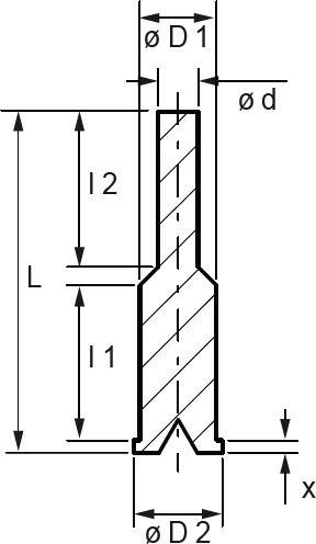 INtherm® Einziehstopfen mit Kragen Technische Zeichnung INtherm® Einziehstopfen mit Kragen