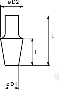 INtherm® Konische Stopfen mit Griff Technische Zeichnung INtherm® Konische Stopfen mit Griff